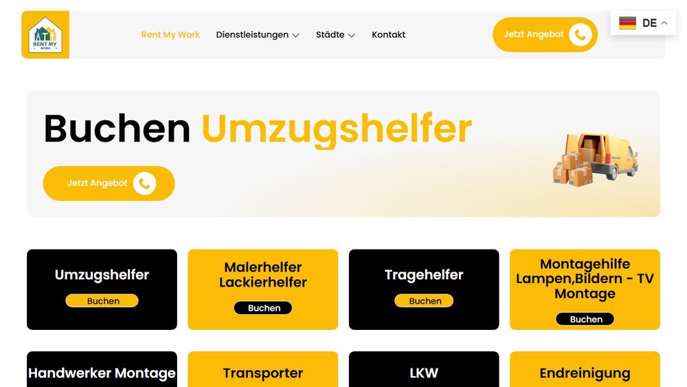 Website-Vorschau von Rent My Work